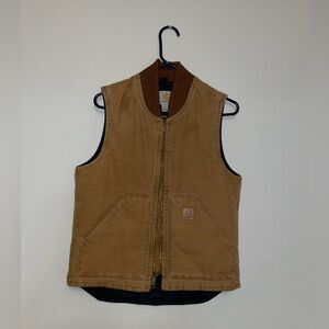 Vintage Carhartt Mens Regular Sandstone Arctic Quilt Lined Vest V02 Brown